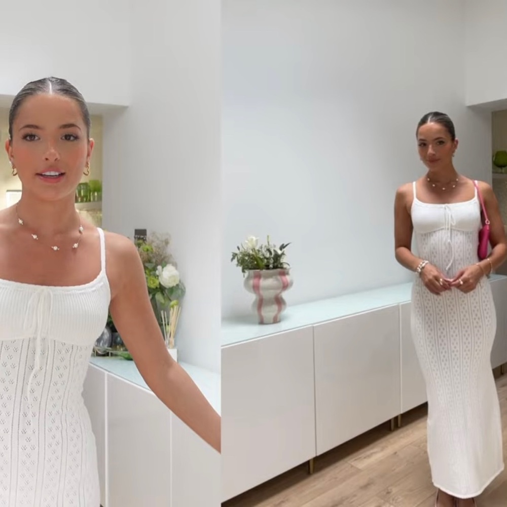 HOUSE OF CB 'Myla' White Knit Maxi Dress - Picture 7 of 12